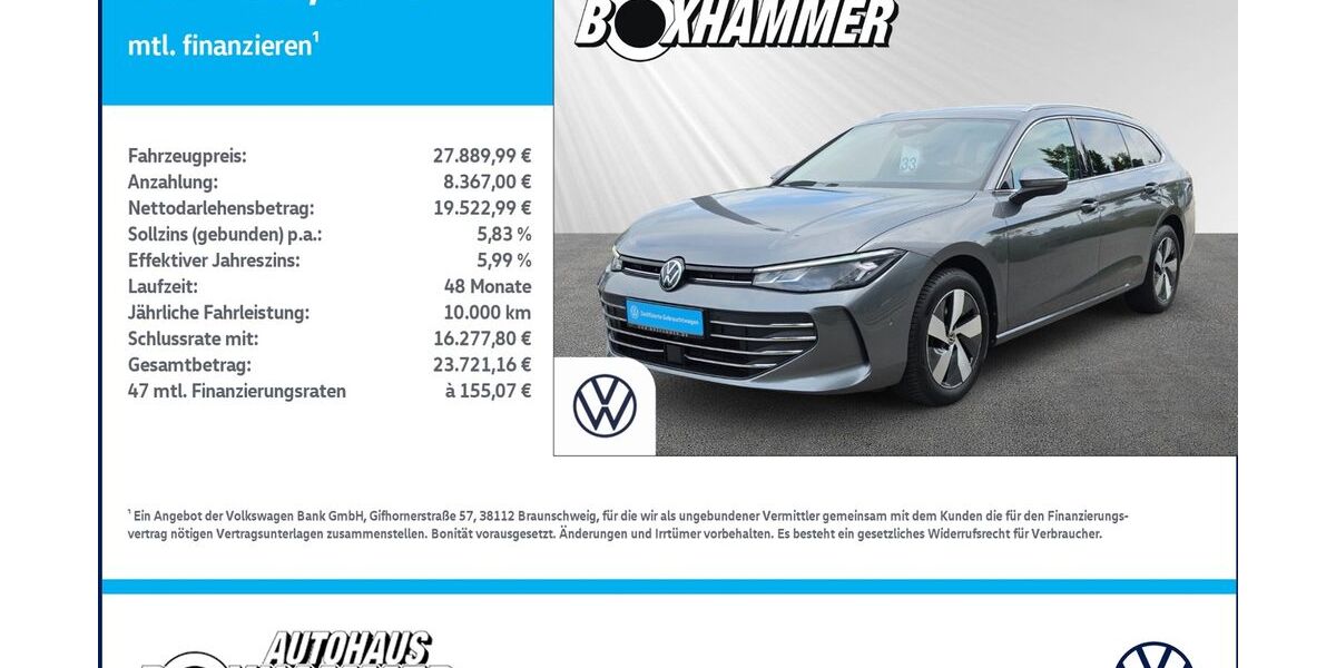 VW Passat Variant 48.570 km 27.890 &euro; Bad Aibling 83043