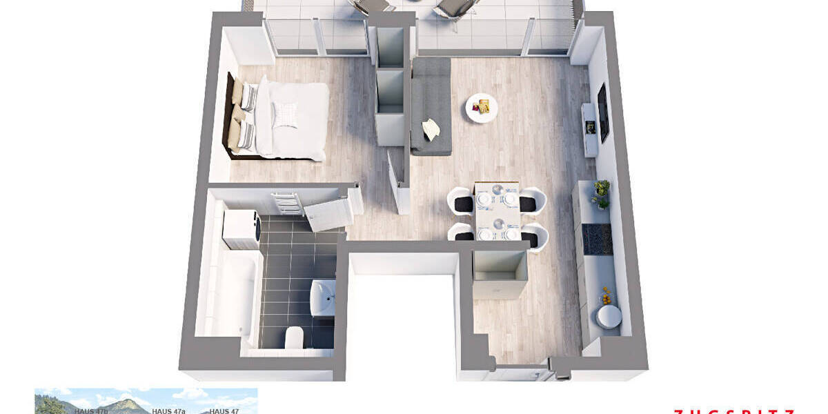 Etagenwohnung Garmisch-Partenkirchen Garmisch - 2 Zimmer, 60 m&sup2;, 646.000&euro; | Angebot:25780073