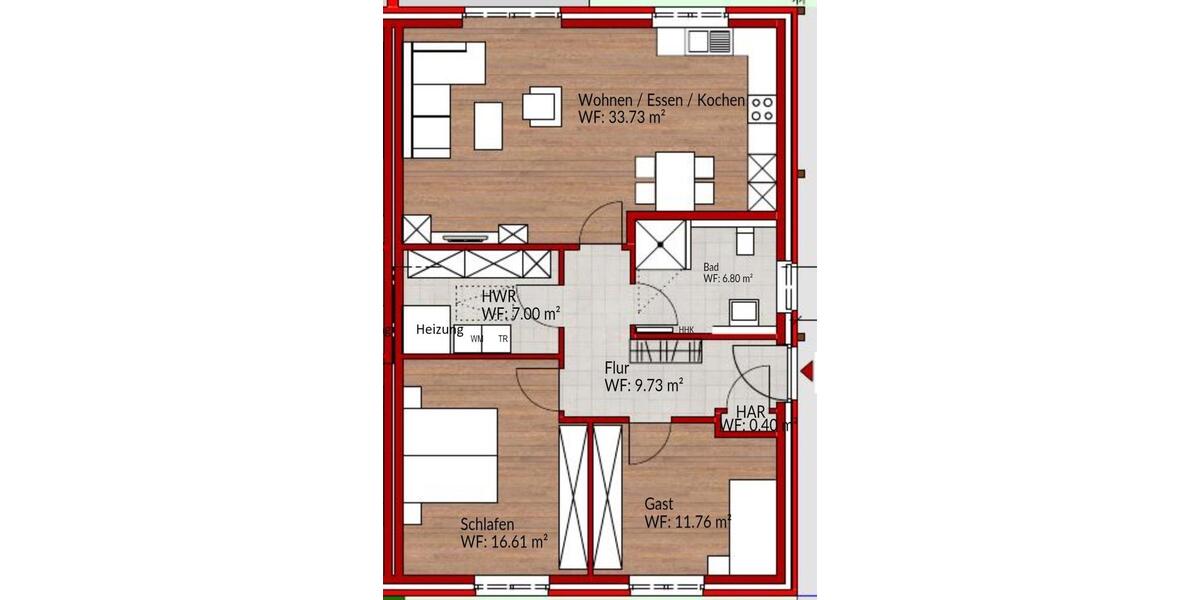 Bungalow Herzlake - 3 Zimmer, 86 m&sup2;, 860&euro; | Angebot:26014416