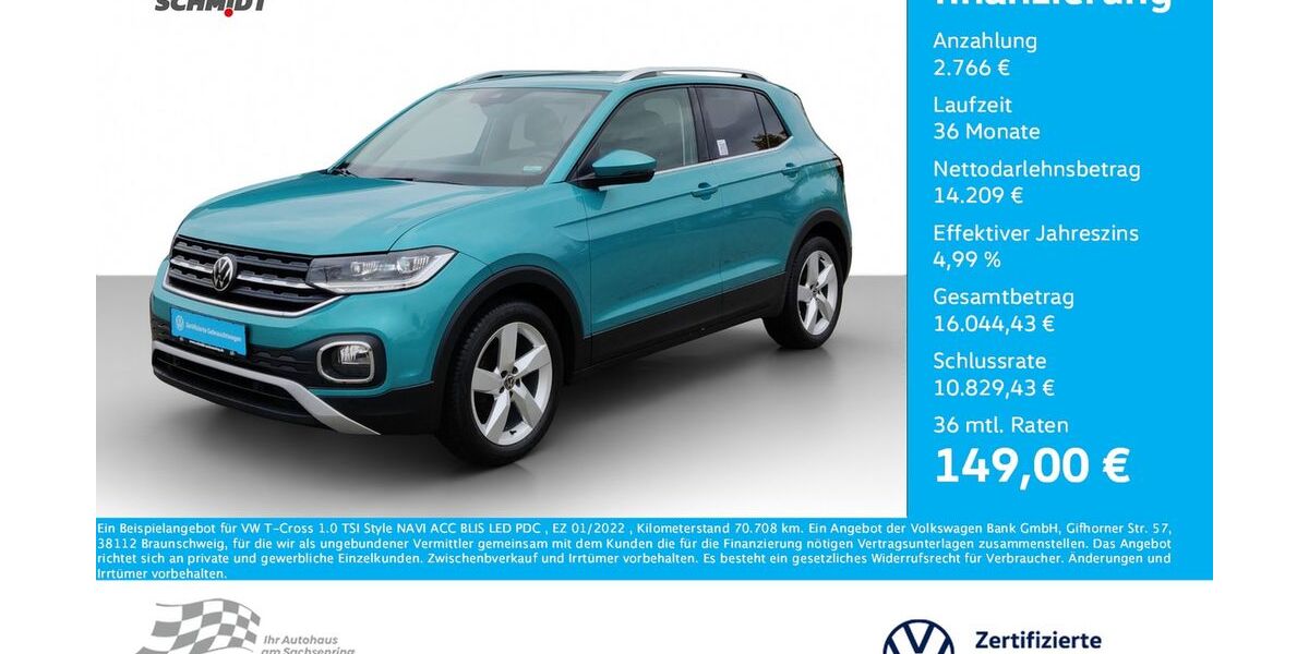VW T-Cross 70.708 km 16.975 € Bernsdorf 09337