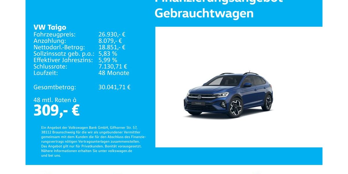VW Taigo 25.558 km 26.930 &euro; Stuttgart-Feuerbach 70469