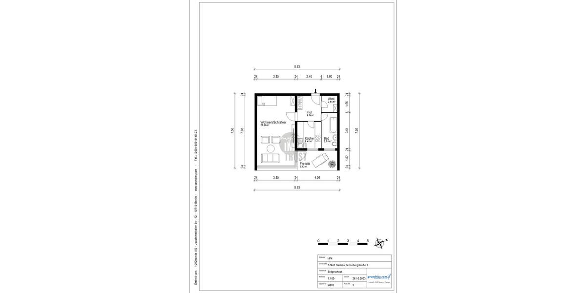 Etagenwohnung Bad Sachsa - 1.5 Zimmer, 50 m&sup2;, 400&euro; | Angebot:26269840