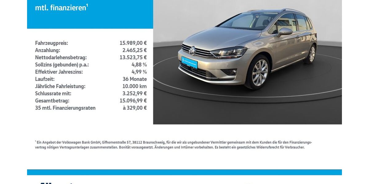 VW Golf Sportsvan 59.392 km 15.989 &euro; Leinefelde-Worbis/DE 37327
