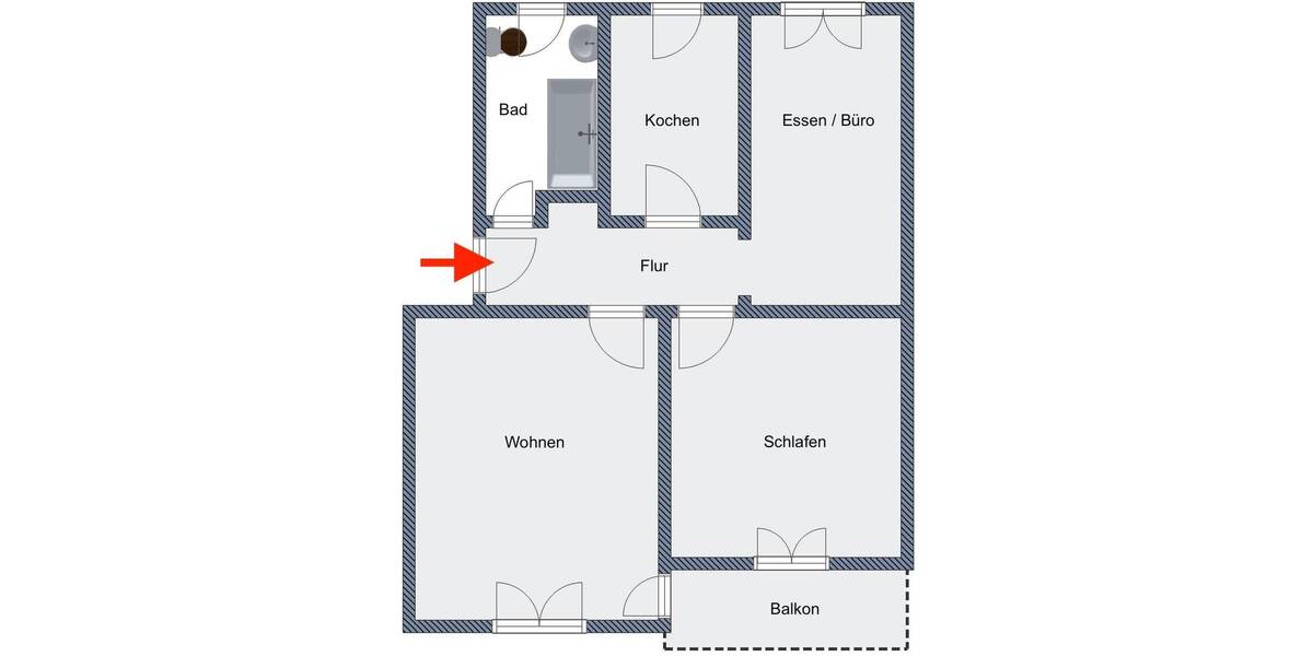 Etagenwohnung Landshut West - 2 Zimmer, 71 m&sup2;, 630&euro; | Angebot:26401110