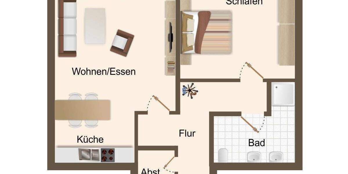 Etagenwohnung Vechta - 2 Zimmer, 61 m&sup2;, 185.000&euro; | Angebot:25694345