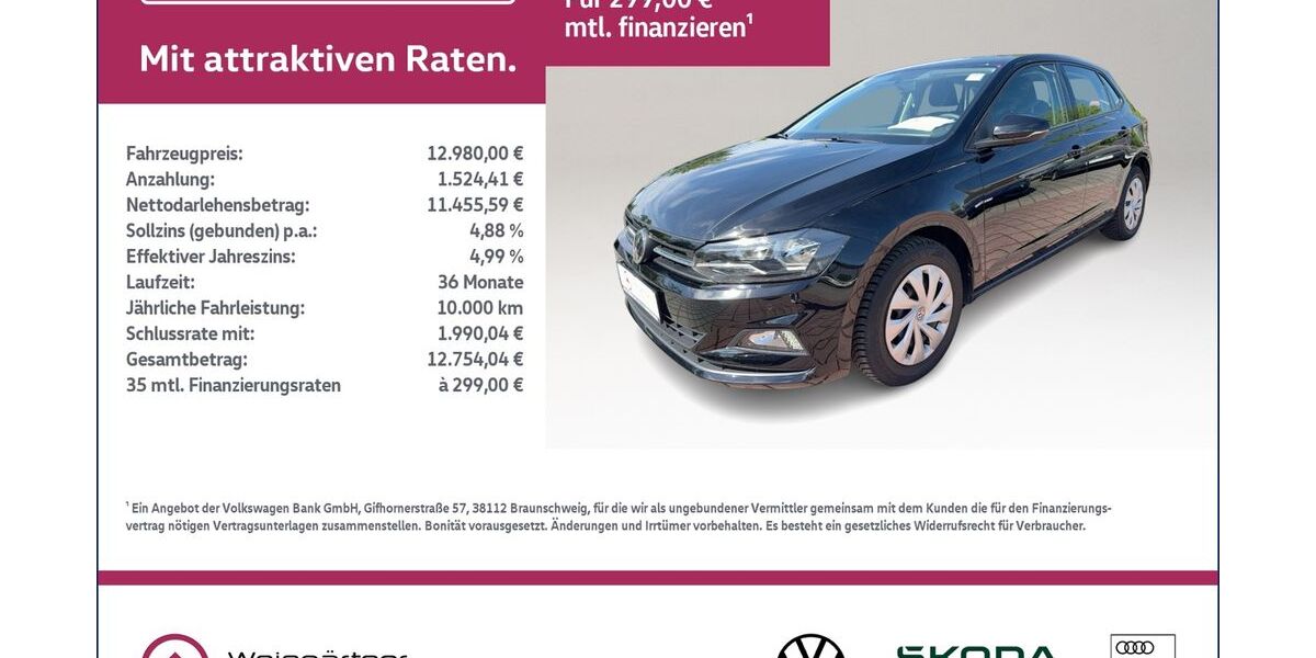 VW Polo 44.950 km 12.980 &euro; Miesbach 83714