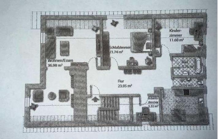 Etagenwohnung Kempten (Allgäu) - 5 Zimmer, 118 m&sup2;, 1.600&euro; | Angebot:26400487