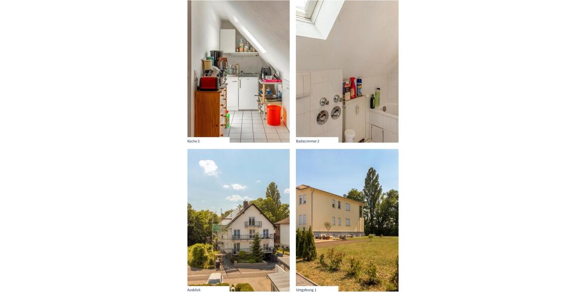 Dachgeschoßwohnung Wiesbaden Mainz-Amöneburg - 1 Zimmer, 28 m&sup2;, 590&euro; | Angebot:25994577