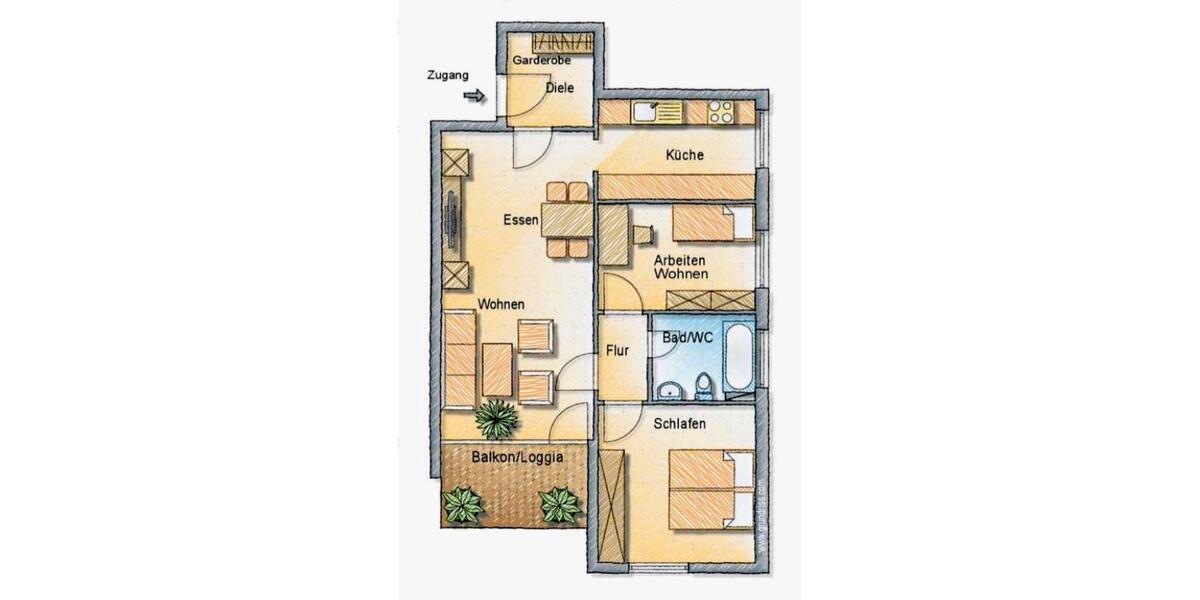 Etagenwohnung Frankenthal (Pfalz) - 3 Zimmer, 75 m&sup2;, 200.000&euro; | Angebot:26762033