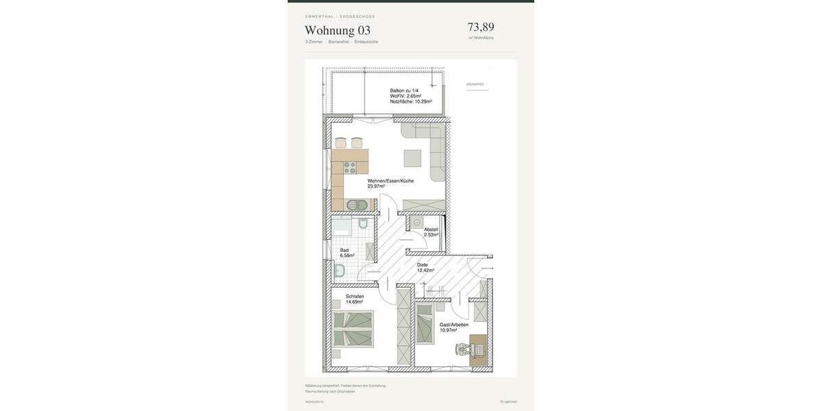 Etagenwohnung Emmerthal - 2 Zimmer, 73 m&sup2;, 870&euro; | Angebot:27625353