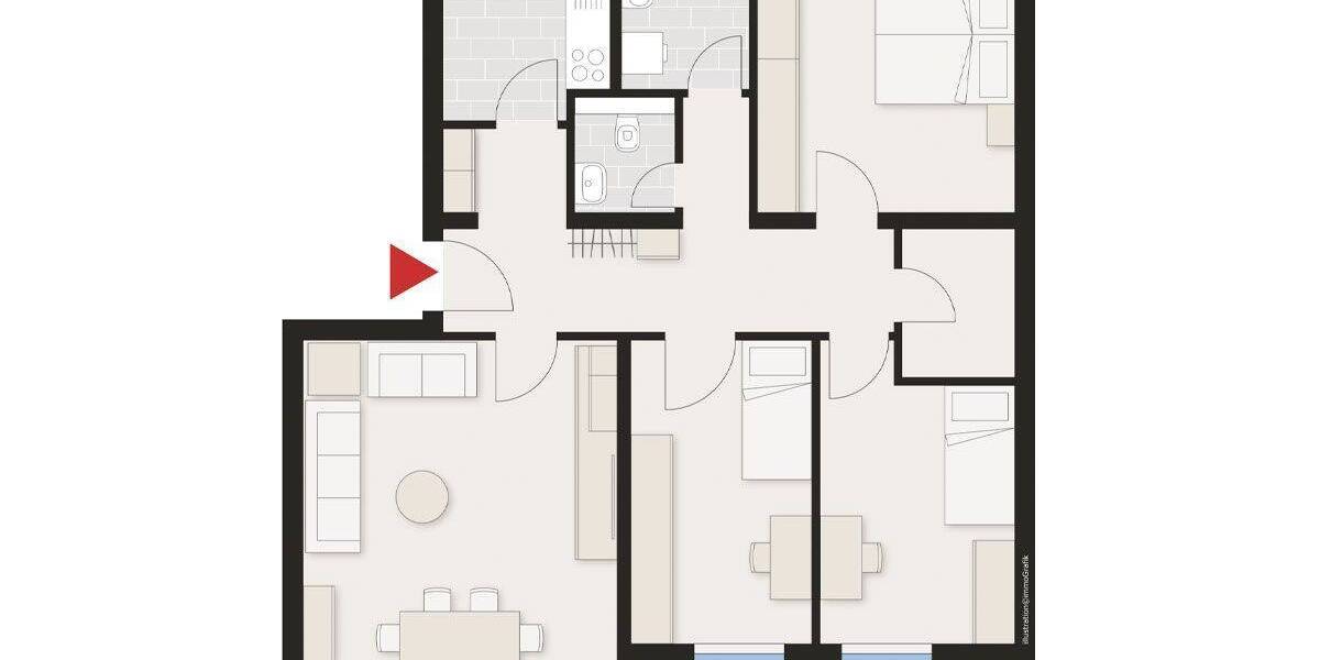 Etagenwohnung Oberkochen - 4 Zimmer, 83 m&sup2;, 199.000&euro; | Angebot:26627222