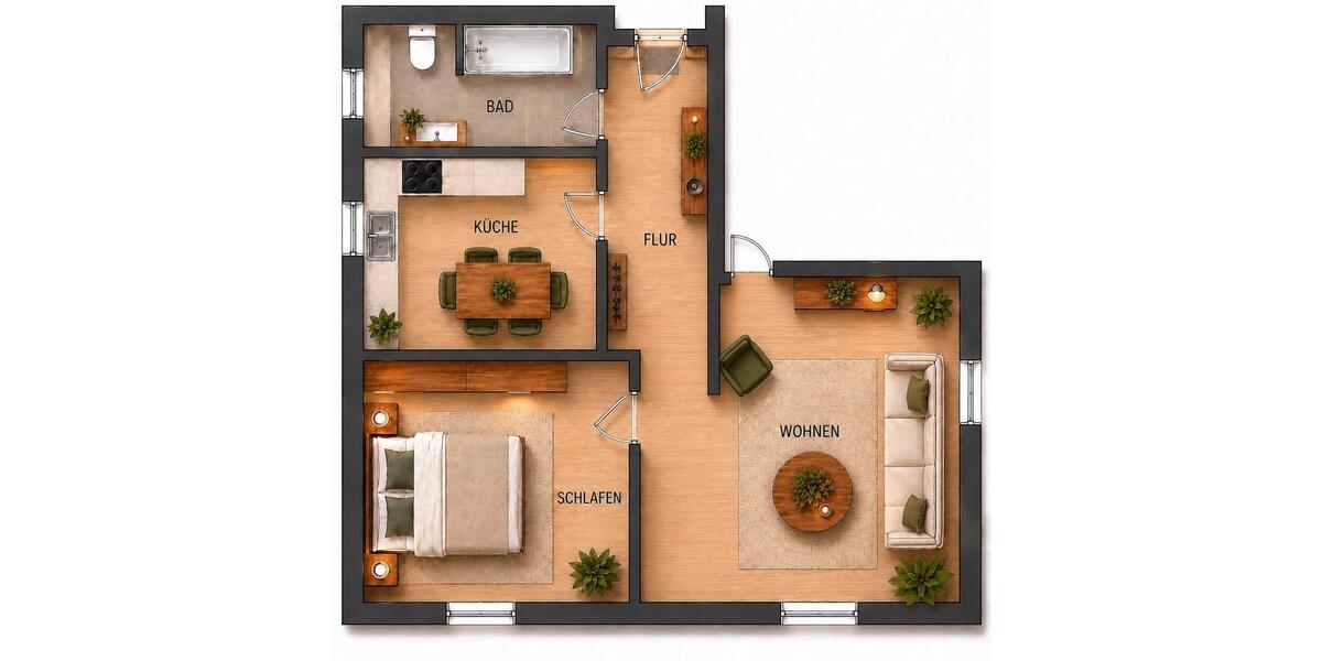 Erdgeschoßwohnung Delmenhorst - 2 Zimmer, 63 m&sup2;, 179.000&euro; | Angebot:26696883