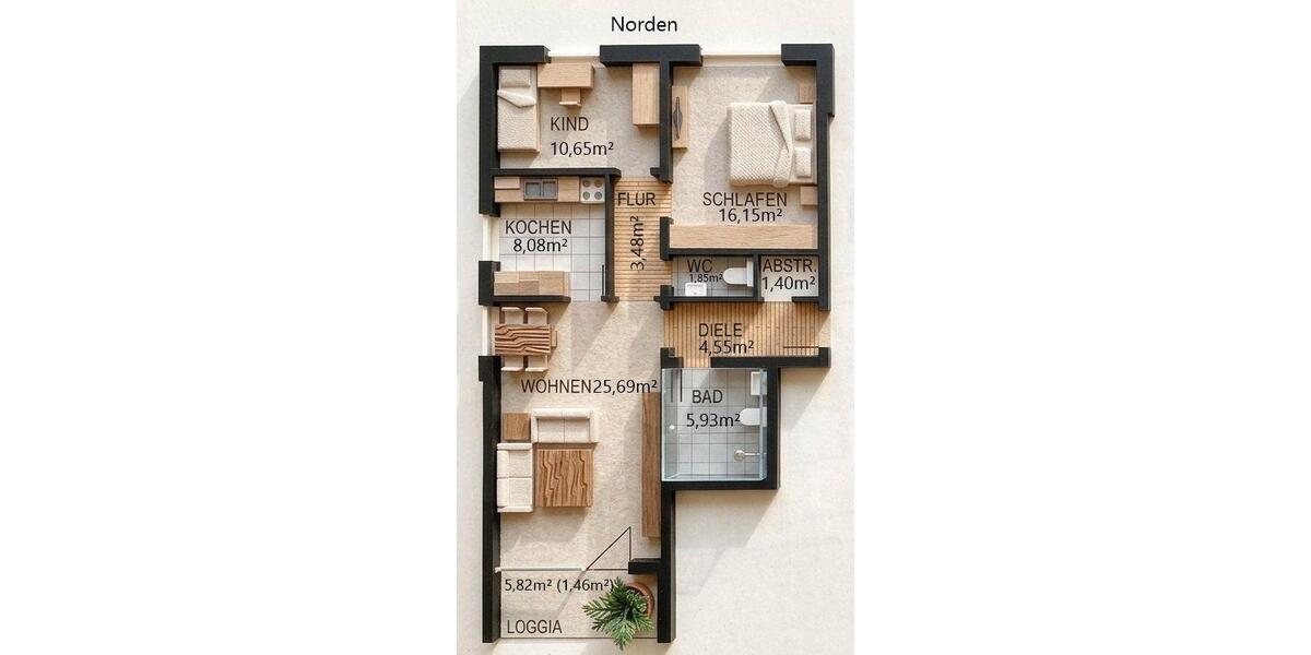 Hochparterre Augsburg Bergheim - 3 Zimmer, 77 m&sup2;, 343.123&euro; | Angebot:26068123