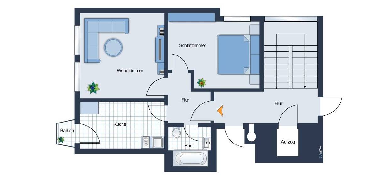 Etagenwohnung Friedrichshafen Ailingen - 2 Zimmer, 44 m&sup2;, 195.000&euro; | Angebot:26330810