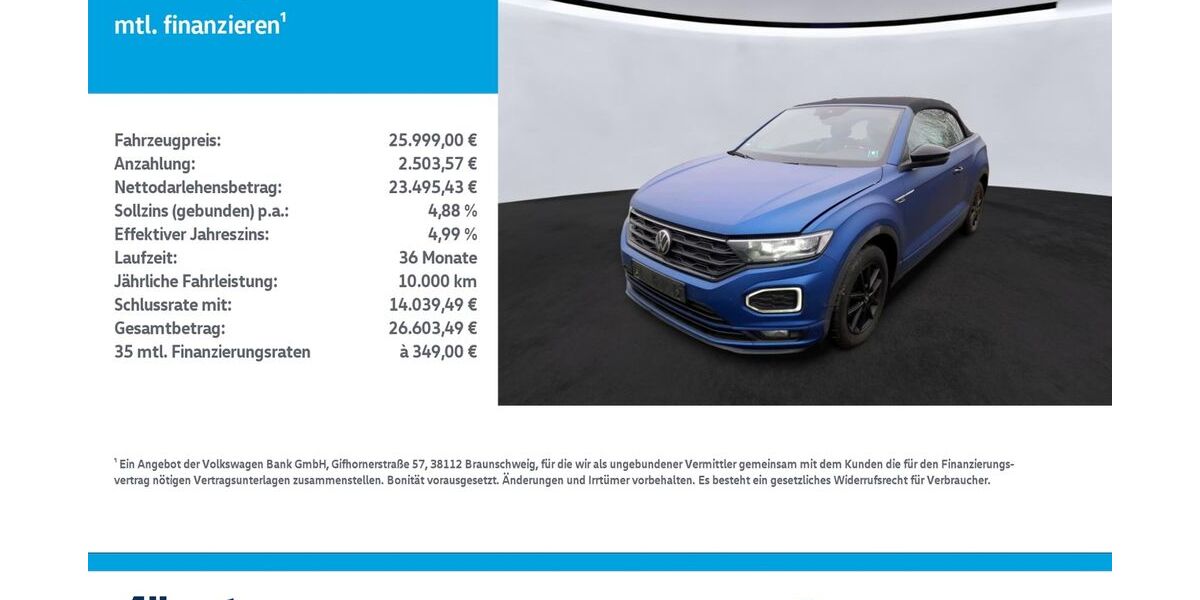 VW T-Roc 86.174 km 25.999 &euro; Nordhausen 99734