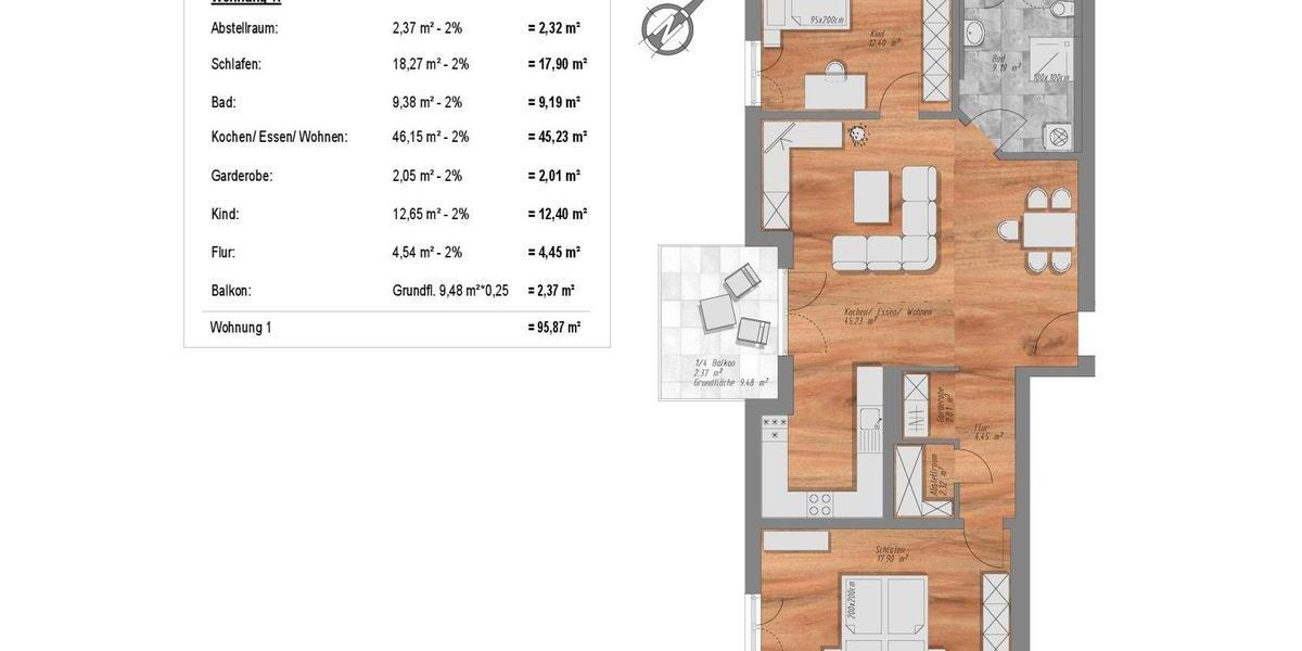 Etagenwohnung Kirchberg im Wald - 2 Zimmer, 50 m&sup2;, 171.326&euro; | Angebot:26349140
