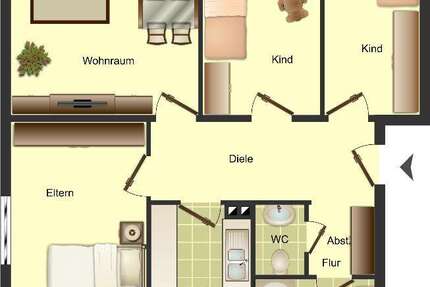 Wohnung Erkelenz Borschemich - 4 Zimmer, 76 m&sup2;, 709&euro; | Angebot:27147535