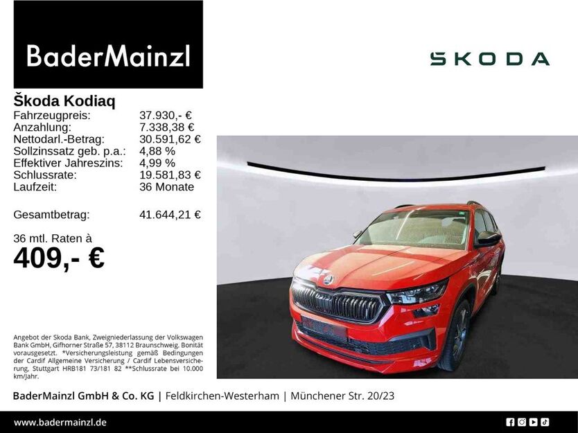 Skoda Kodiaq 62.200 km 37.930 € Feldkirchen/Westerham 83620
