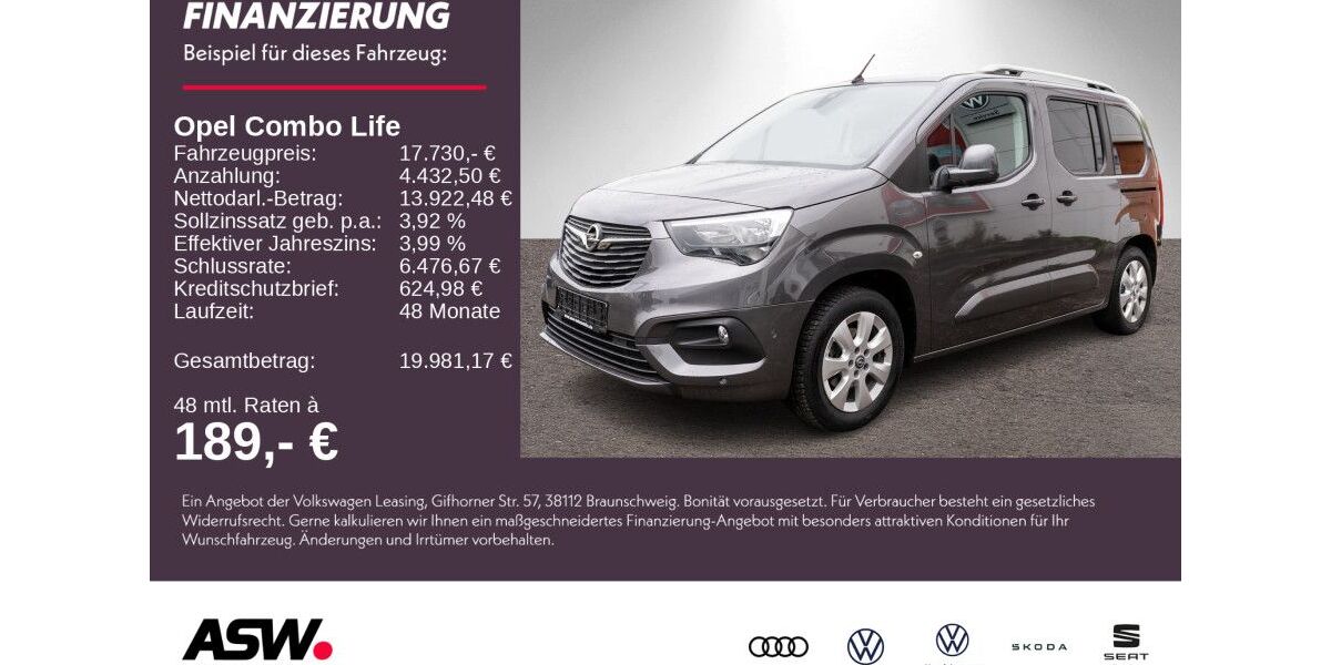 Opel Combo Life 43.300 km 17.730 &euro; Weinsberg 74189