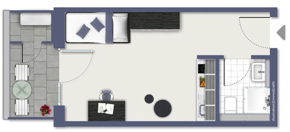 Mehrfamilienhaus, Wohnhaus Saarbrücken Kieselhumes - 1 Zimmer, 24 m&sup2;, 723&euro; | Angebot:26217732