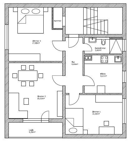 Etagenwohnung Kirchberg (Hunsrück) - 3 Zimmer, 71 m&sup2;, 600&euro; | Angebot:26035580