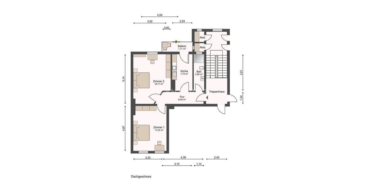 Etagenwohnung Wilhelmshaven Heppens - 2 Zimmer, 55 m&sup2;, 69.500&euro; | Angebot:26758704