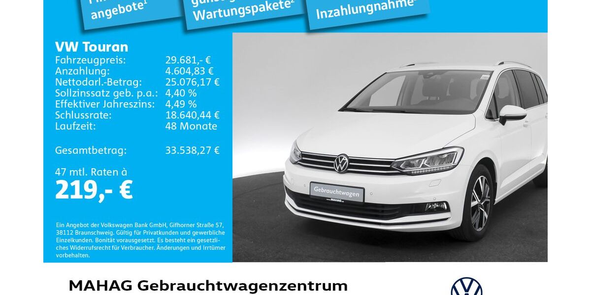 VW Touran 44.115 km 29.681 &euro; München 80935