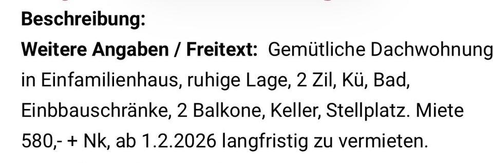 Wohnung zu vermieten Müllheim Ortsteil Britzingen 2 zimmer