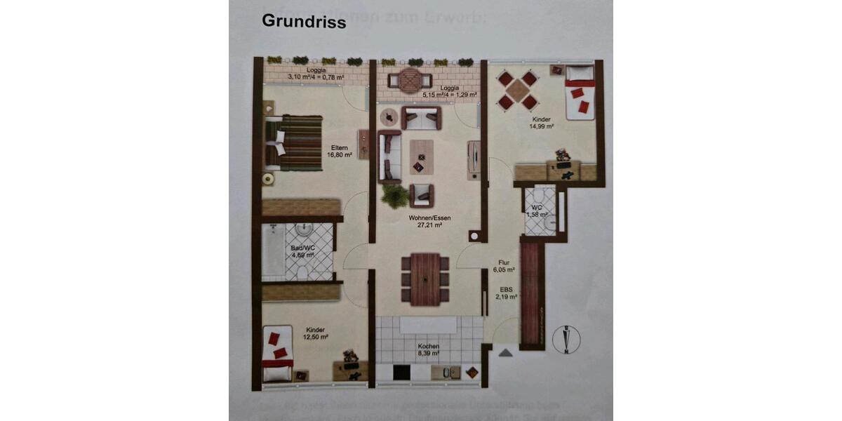 Etagenwohnung Ingolstadt Friedrichshofen-Hollerstauden - 4 Zimmer, 97 m&sup2;, 370.000&euro; | Angebot:26900559