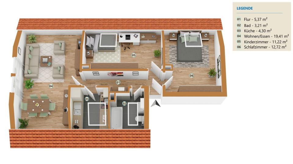 Dachgeschoßwohnung Remshalden - 3 Zimmer, 56 m&sup2;, 189.000&euro; | Angebot:26033504