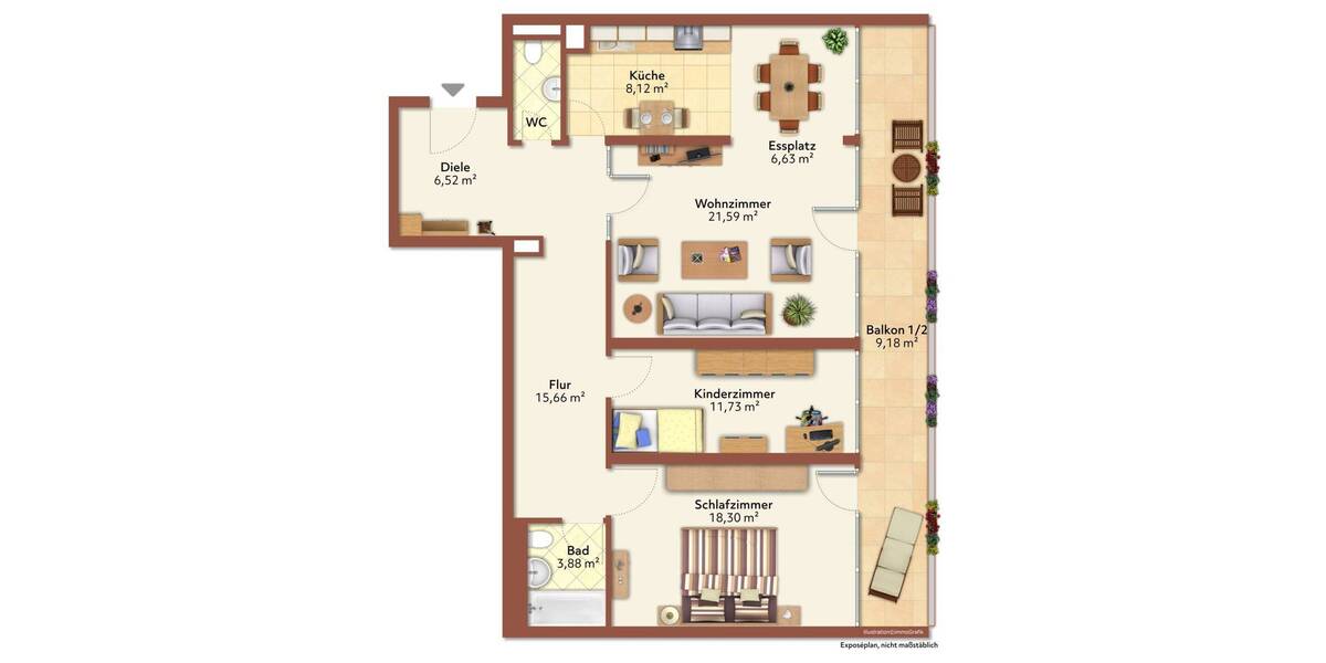 Etagenwohnung München Thalk.Obersendl.-Forsten-Fürstenr.-Solln - 3 Zimmer, 100 m&sup2;, 679.000&euro; | Angebot:26851152