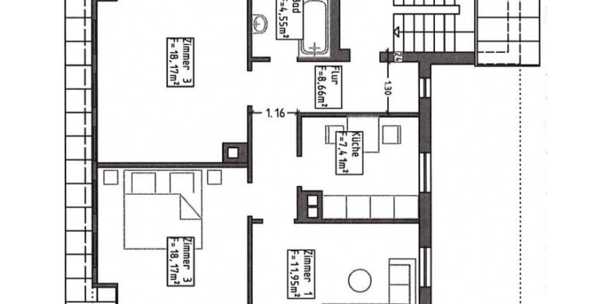 3-Zimmer-Wohnung Nähe Innenstadt 3 zimmer