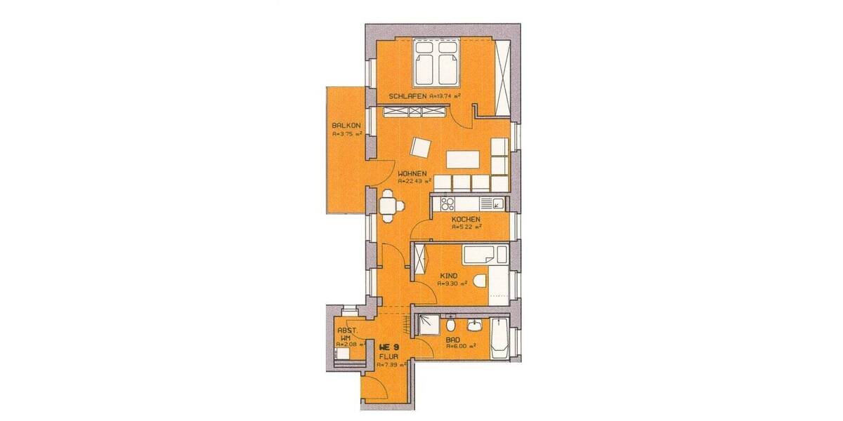 Etagenwohnung Zwickau Bahnhofsvorstadt - 3 Zimmer, 69 m&sup2;, 70.000&euro; | Angebot:25780737