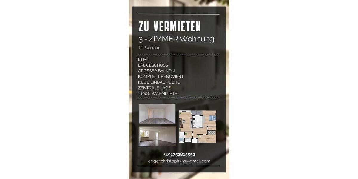 Erdgeschoßwohnung Wegscheid - 3 Zimmer, 81 m&sup2;, 800&euro; | Angebot:25170516