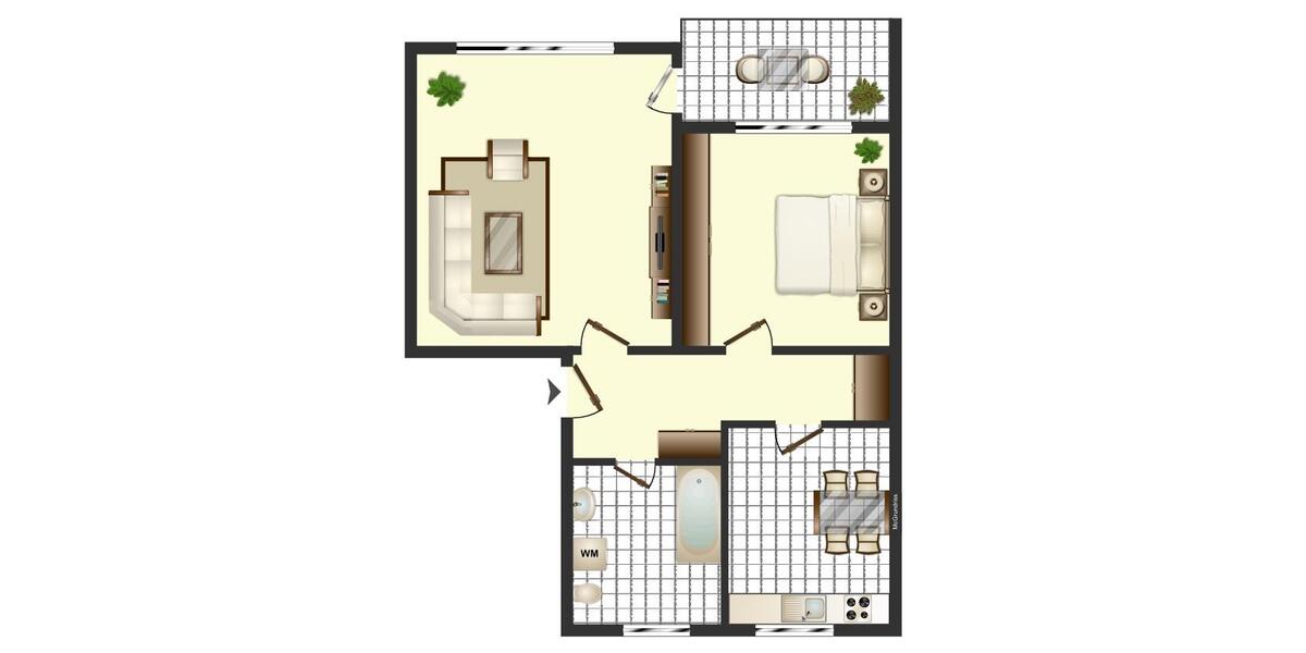 Etagenwohnung Herzberg am Harz - 2 Zimmer, 60 m&sup2;, 419&euro; | Angebot:25499948