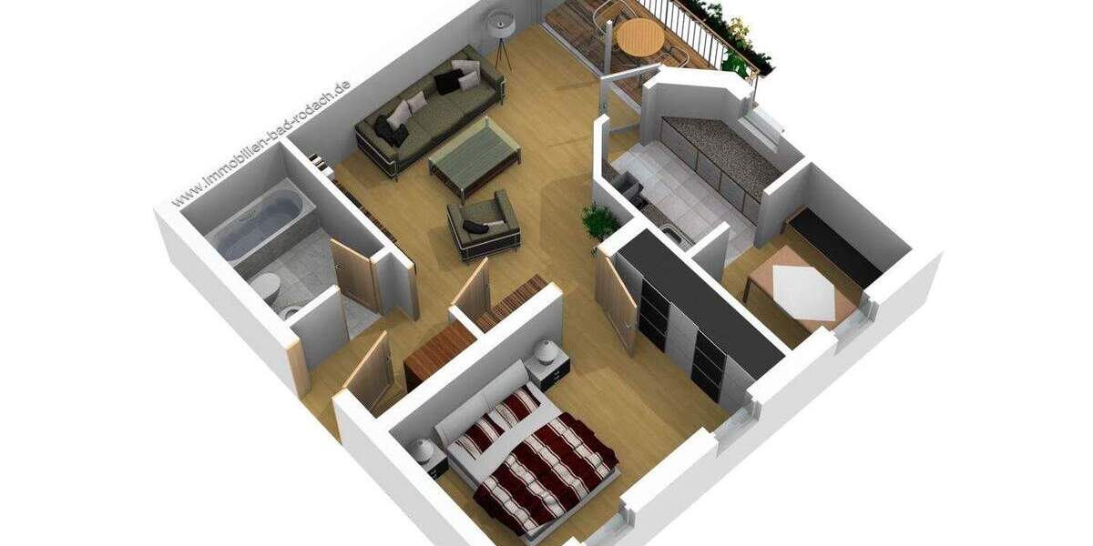 Etagenwohnung Bad Rodach Rodach - 2 Zimmer, 49 m&sup2;, 72.000&euro; | Angebot:26618145