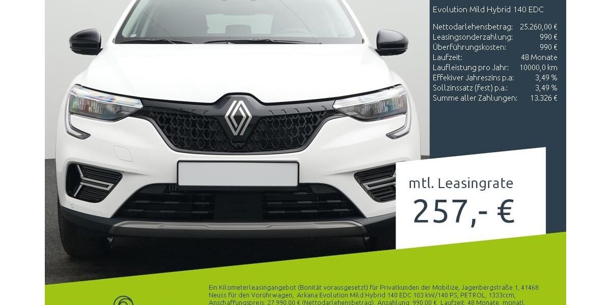 Renault Arkana 7.074 km 24.150 &euro; Stuhr 28816