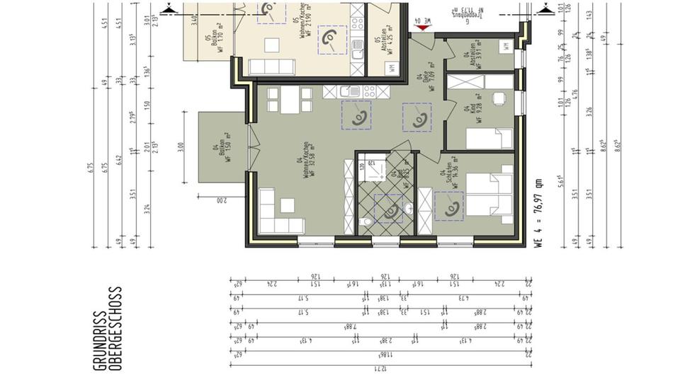 3 Zimmerwohnung Neubau 77m² KfW 40 3 zimmer