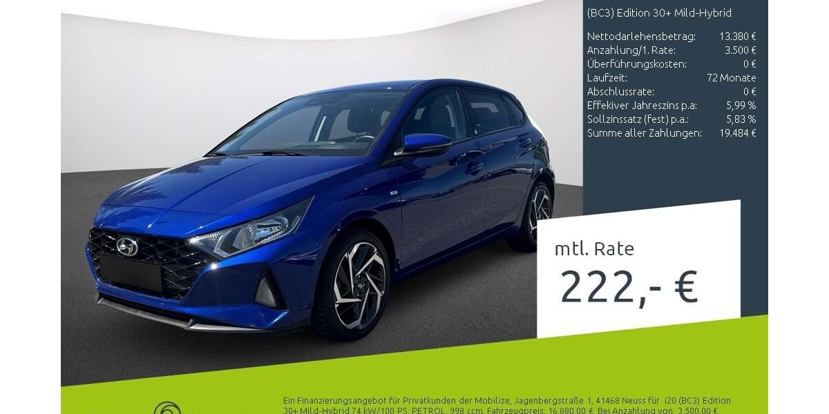 Hyundai i20 49.696 km 15.880 &euro; Stuhr 28816