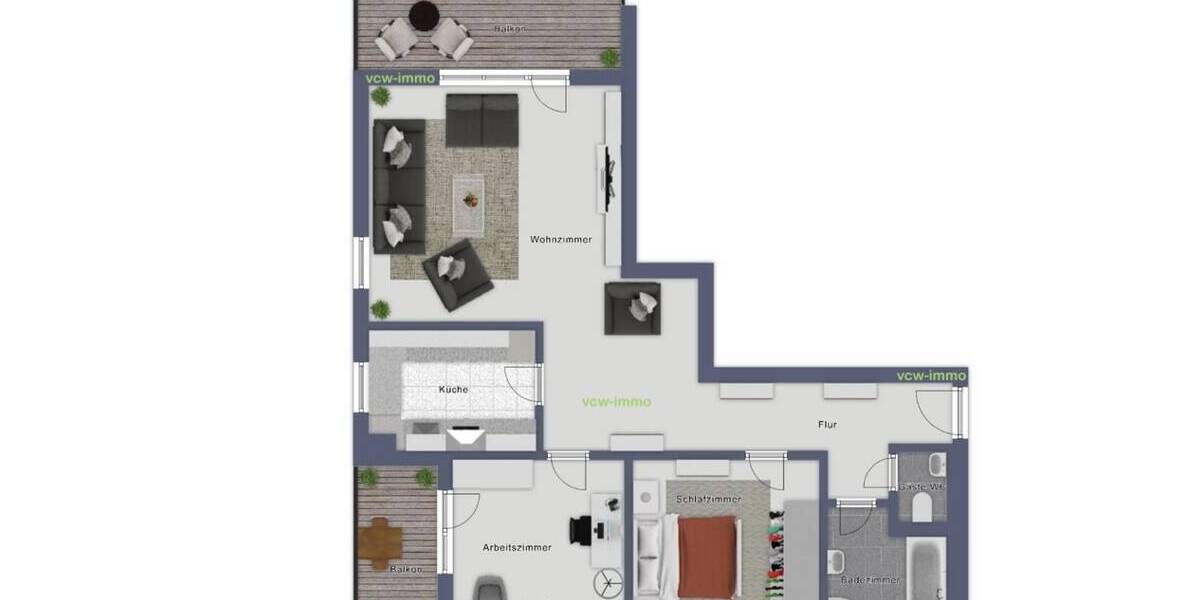 Etagenwohnung Bad Krozingen - 3 Zimmer, 86 m&sup2;, 395.000&euro; | Angebot:26093762