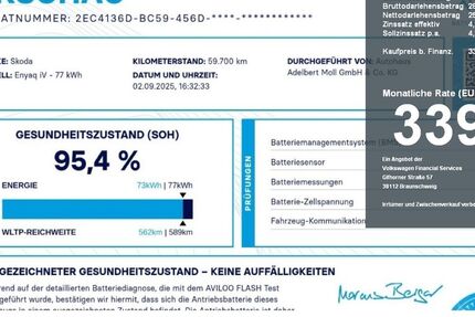 Skoda Enyaq 56.011 km 33.410 € Düsseldorf 40474