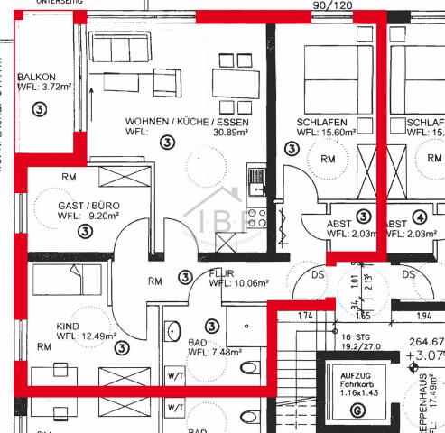 Etagenwohnung Neunkirchen - 4 Zimmer, 92 m&sup2;, 1.050&euro; | Angebot:26262442