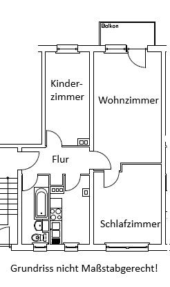 Etagenwohnung Bernsdorf - 3 Zimmer, 58 m&sup2;, 215&euro; | Angebot:26083289