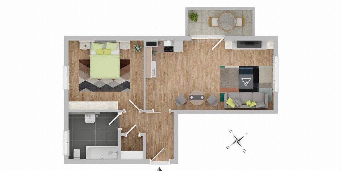 Etagenwohnung Burglengenfeld - 2 Zimmer, 54 m&sup2;, 189.000&euro; | Angebot:26875736
