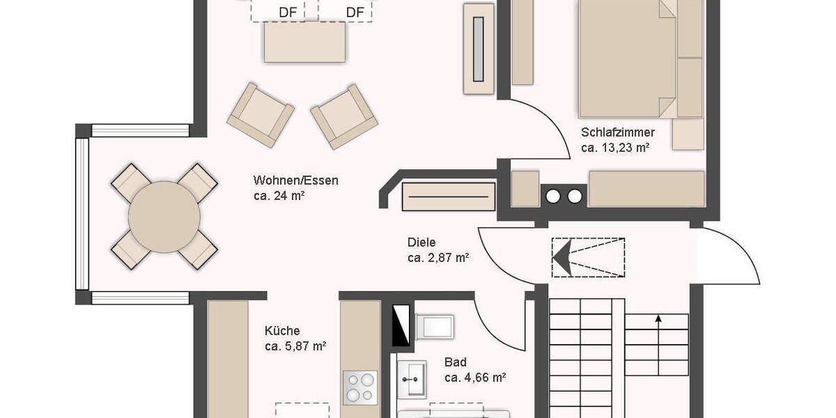 Etagenwohnung Senden Ay - 2 Zimmer, 51 m&sup2;, 189.000&euro; | Angebot:26291740