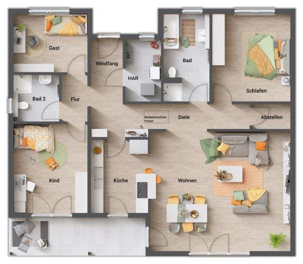 Bungalow Neustadt-Glewe Hohewisch - 5 Zimmer, 127 m&sup2;, 275.850&euro; | Angebot:26376619