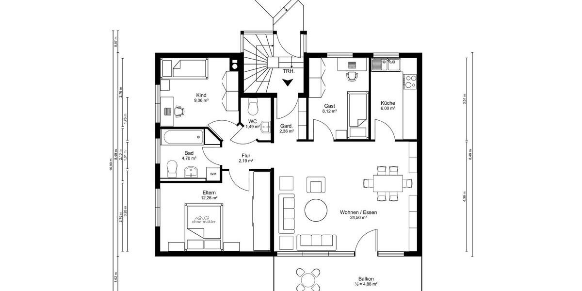 Erdgeschoßwohnung Heilbronn Frankenbach - 4 Zimmer, 76 m&sup2;, 295.000&euro; | Angebot:24662545