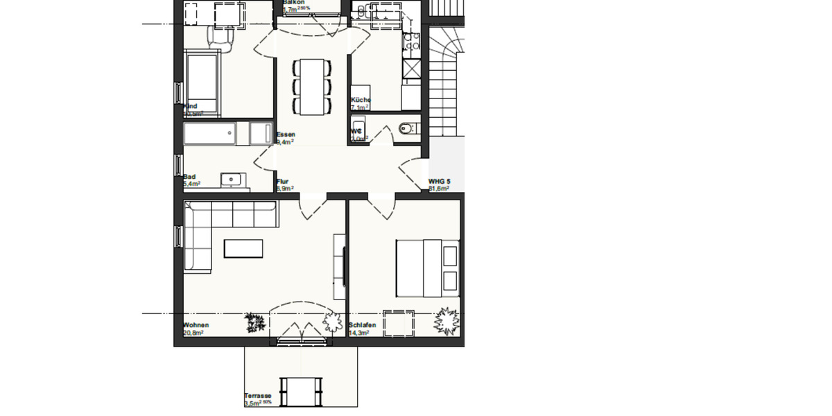 Dachgeschoßwohnung Hechingen - 3 Zimmer, 82 m&sup2;, 880&euro; | Angebot:24864796