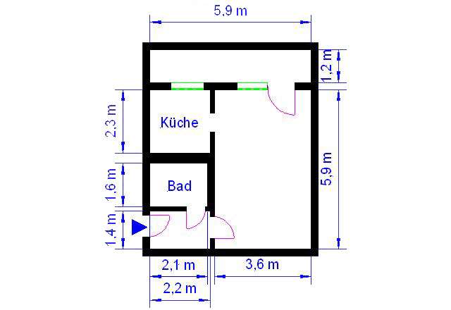 Etagenwohnung Magdeburg Neu Olvenstedt - 1 Zimmer, 36 m&sup2;, 200&euro; | Angebot:26932877