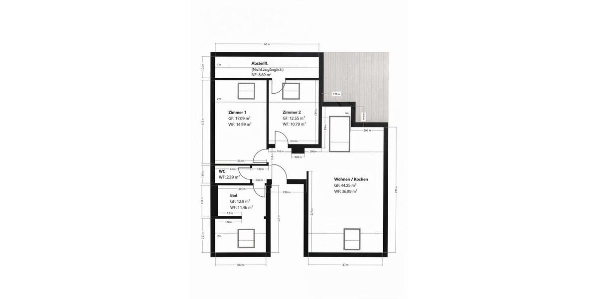 Freundliche Dachgeschosswohnung in zentraler Lage 3 zimmer